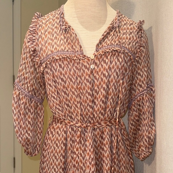 Patterned Long Sleeve Dress - Picture 2 of 12